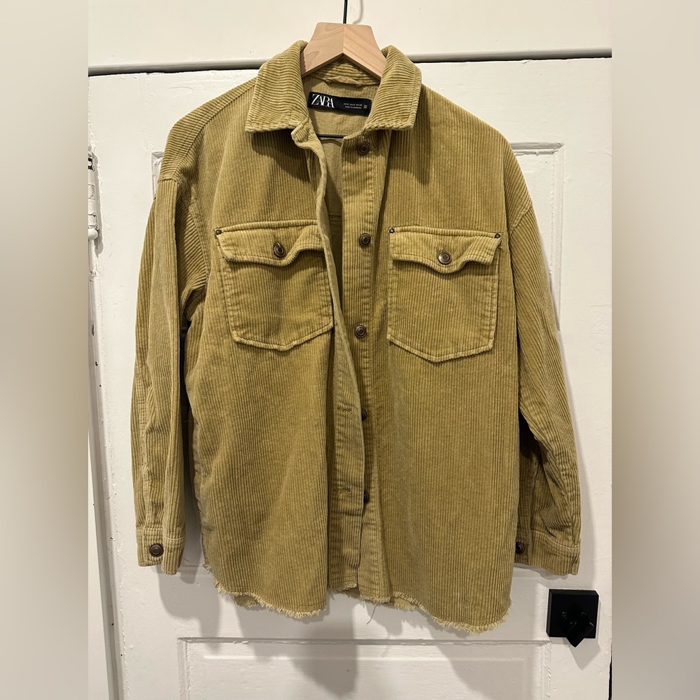 Zara Corduroy Button Down Shirt Jacket